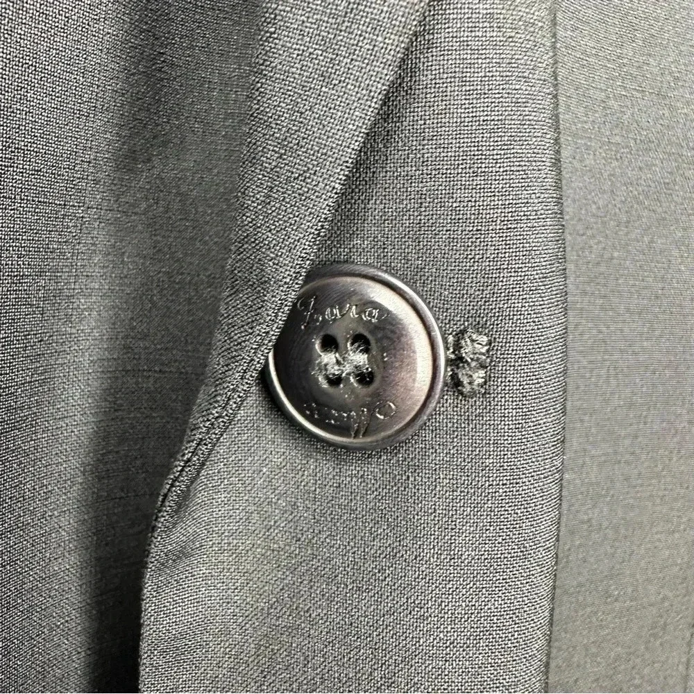 ZARA Man Black Wool Blend Two Button Blazer Size 42